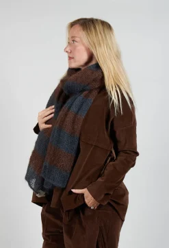 Album Di Famiglia Scarves^Striped Scarf in Midnight Coffee