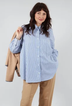Mei Meij Shirts & Blouses^Striped Shirt in Off White and Antacite