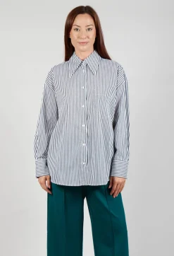 Mei Meij Shirts & Blouses^Striped Shirt in Off White and Antacite