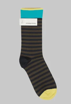 Bonne Maison Socks^Striped Socks in Rayure Ardoise