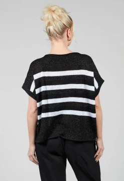 Sarah Pacini Jumpers^Striped Sweater Vest in Black