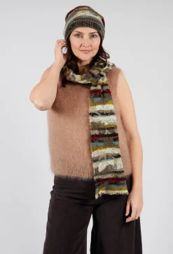 Butapana Hats^Striped Wool Hat in Taupe