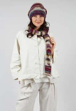 Butapana Scarves^Striped Wool Scarf in Iris