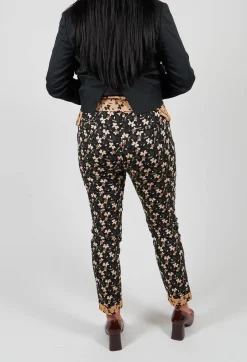 IXOS Co-ords & Suits^Structured Straight Leg Trousers with Print in Nero / Biscotto