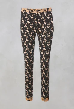 IXOS Co-ords & Suits^Structured Straight Leg Trousers with Print in Nero / Biscotto