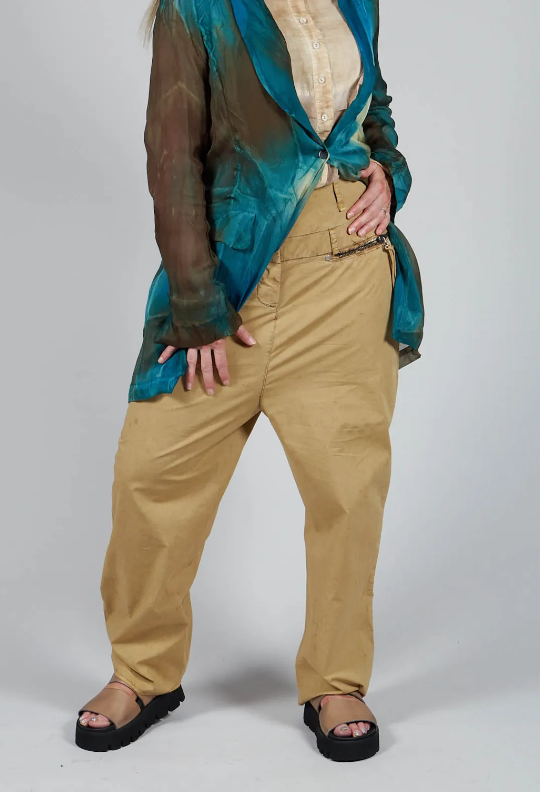 Masnada Trousers^Studded Trousers in Khaki
