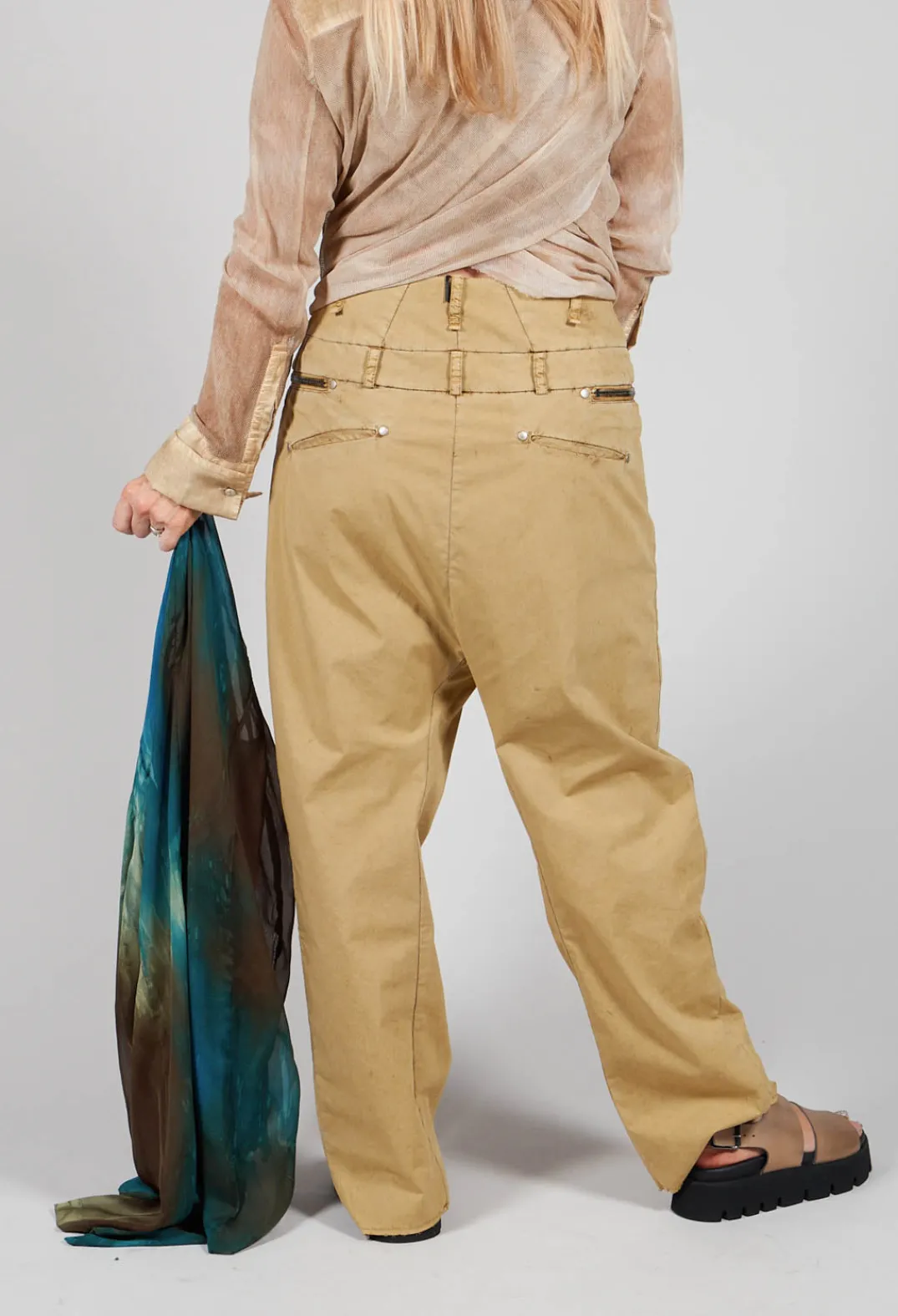 Masnada Trousers^Studded Trousers in Khaki