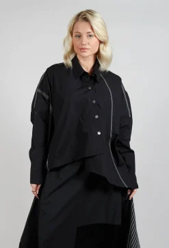Moyuru Shirts & Blouses^Subtle Stripe Shirt in Black