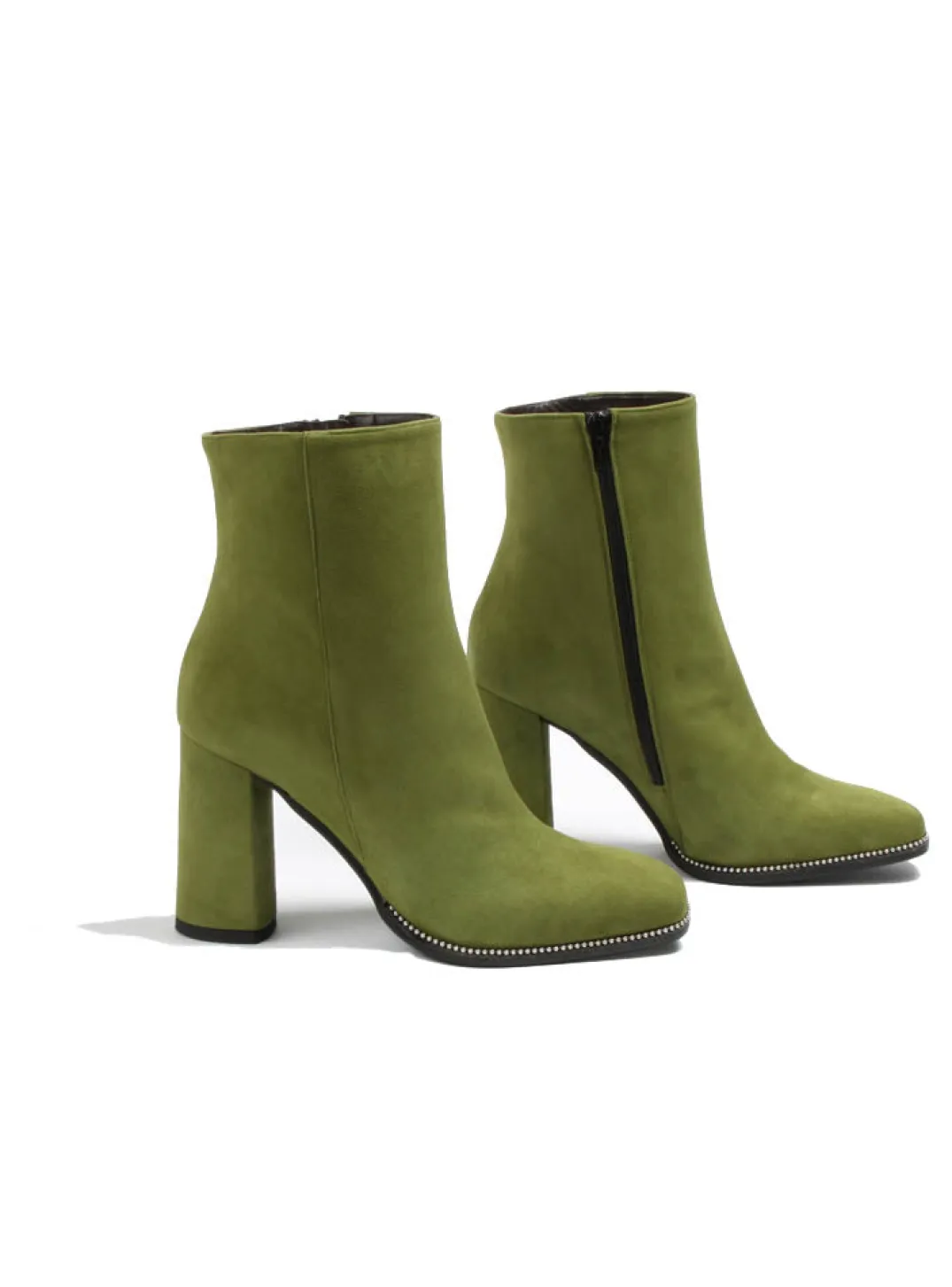 Niù Boots|Heels^Suede Heeled Boot Style Shoe in Olivine