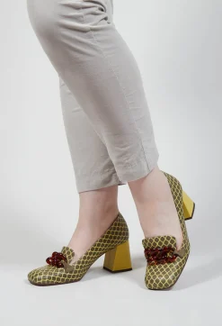 Chie Mihara Boots^Suin Heel in Lemon and Green