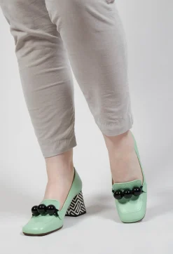 Chie Mihara Boots^Suleiko Heel in Mint Black and White