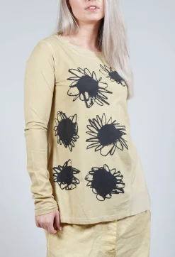 Rundholz Dip Tops^Sunflower Graphic Top in Wax Flock Cloud