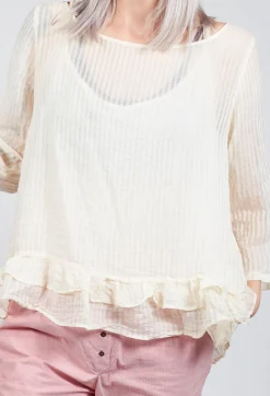 Jayko Shirts & Blouses^Surcouf Cropped Blouse with Underlay in Powder
