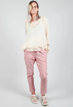 Jayko Shirts & Blouses^Surcouf Cropped Blouse with Underlay in Powder
