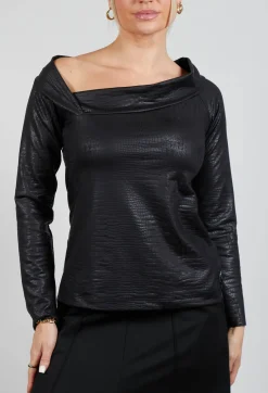 Xenia Design Tops^Surplice Pala Top in Black