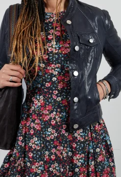 High Jackets^Suspense Leather Jacket in Off Black