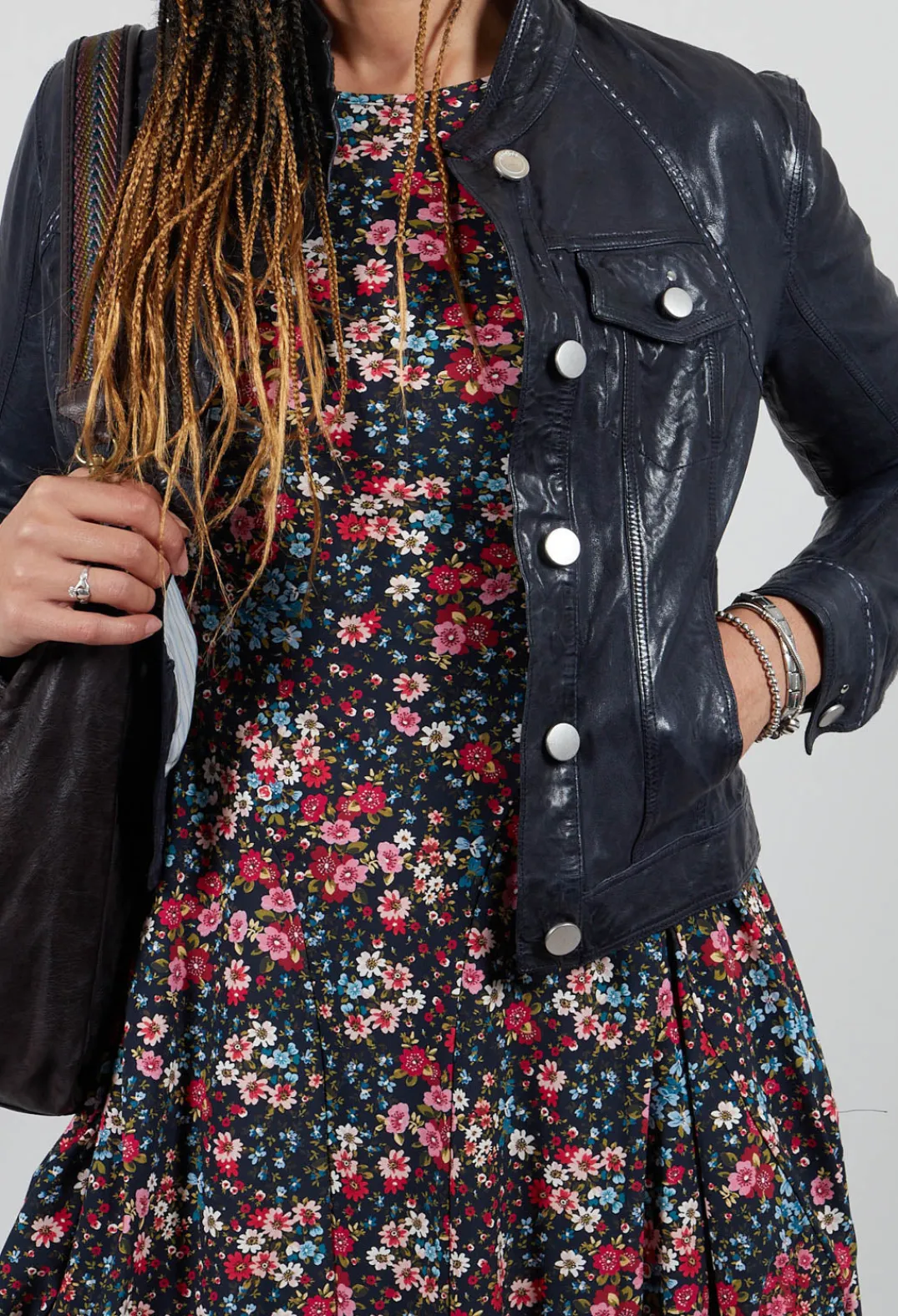 High Jackets^Suspense Leather Jacket in Off Black