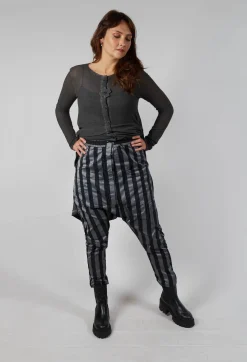 Pluslavie Trousers^T Pant Drop Crotch Trousers in Stripe