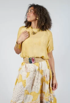 Sanctamuerte Tops^T Shirt in Tinto Freddo Gold