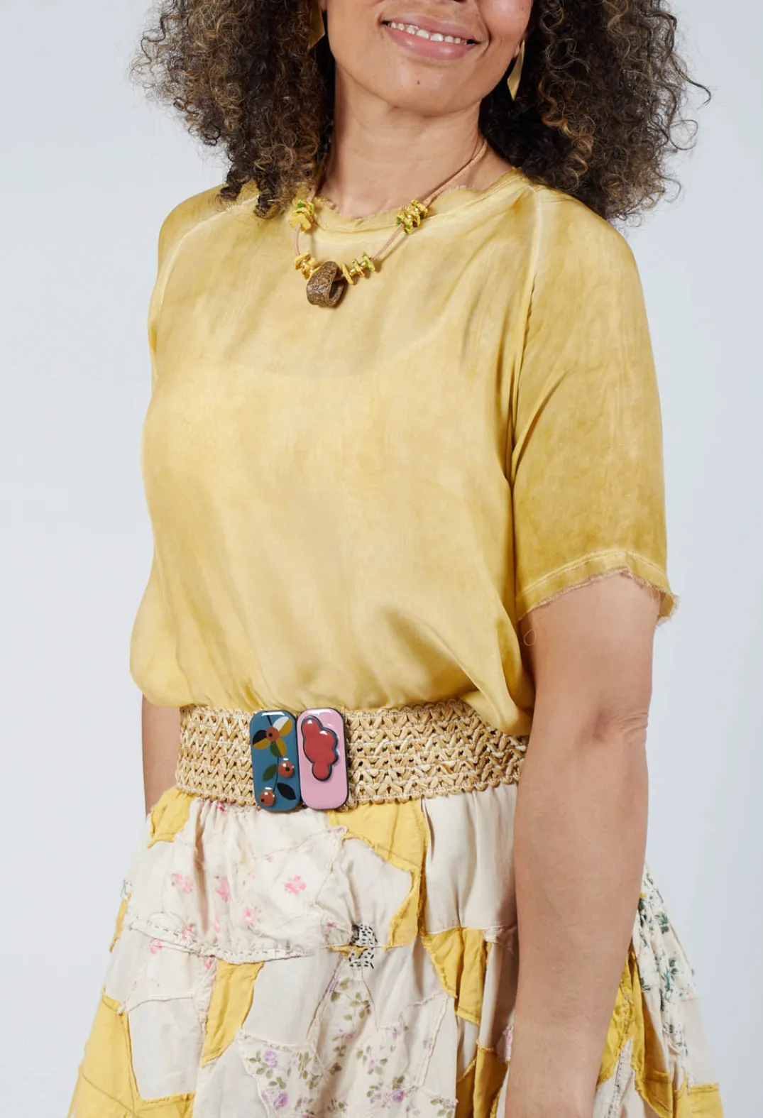 Sanctamuerte Tops^T Shirt in Tinto Freddo Gold