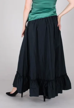 Beatrice B Skirts^Taffeta Frill Hem Skirt in Black