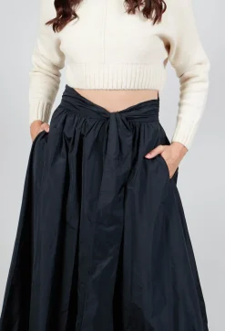 Beatrice B Skirts^Taffeta Frill Hem Skirt in Black