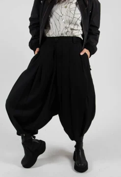 Moyuru Trousers^Tailored Dropcrotch Trousers in Black