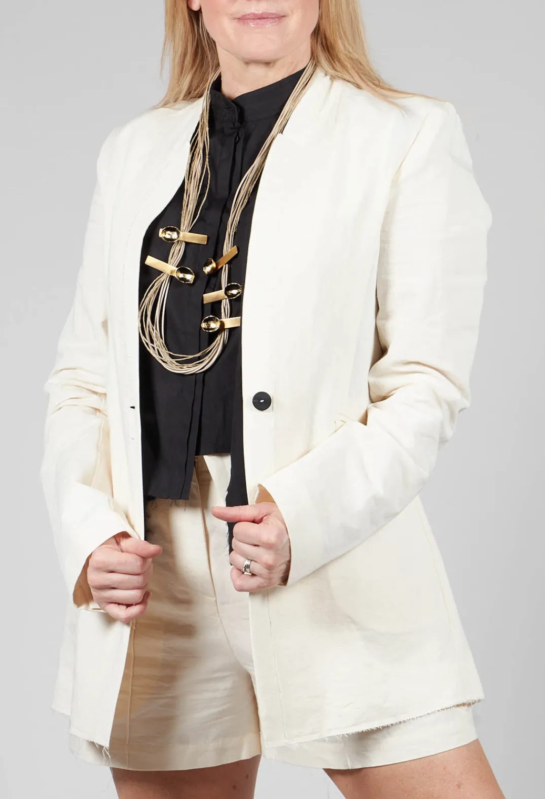 Isabel Benenato Jackets^Tailored Jacket in Milk