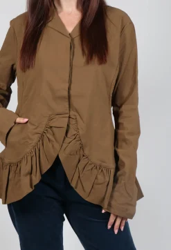 Rundholz Black Label Jackets^Tailored Jacket with Peplum Hem in Bronze