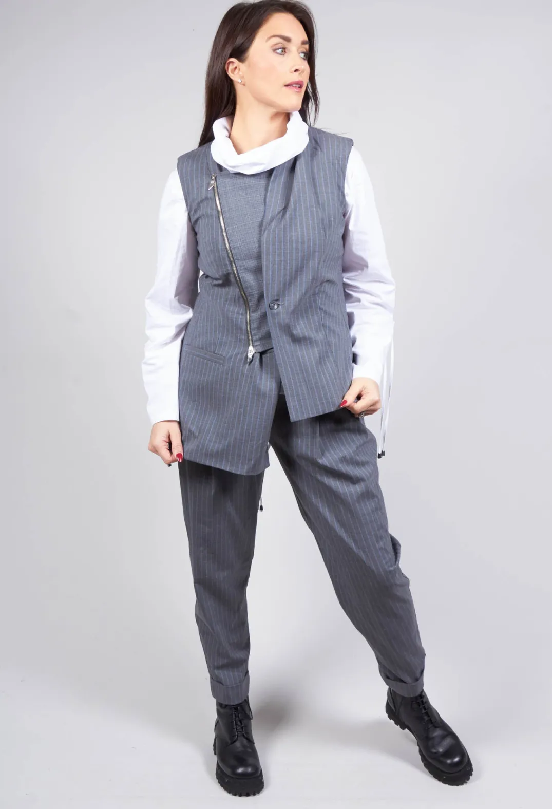 Oblique Creations Co-ords & Suits^Tailored Trousers in Grey