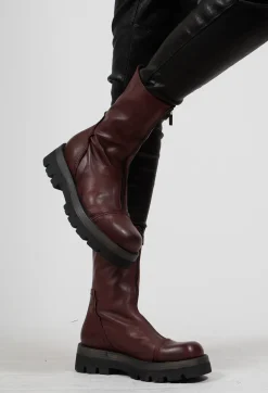 Lofina Boots^Tall Ankle Boots with Contrasting Sole in Gasoline Britanic