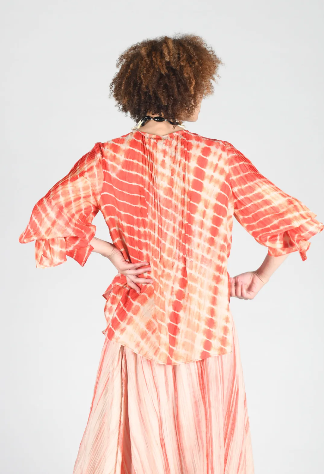 Bianco Levrin Shirts & Blouses^Tana Shirt in Coral and Cream