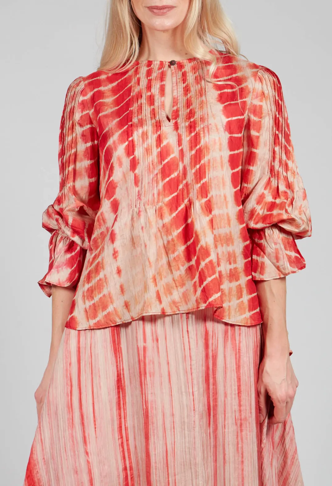 Bianco Levrin Shirts & Blouses^Tana Shirt in Coral and Cream