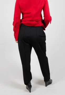 Mei Meij Trousers^Tapered Jersey Trousers in Nero
