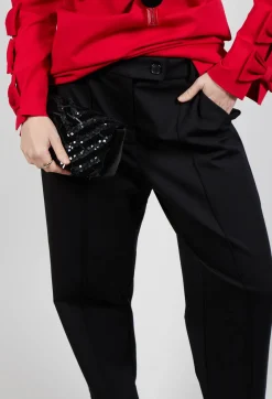 Mei Meij Trousers^Tapered Jersey Trousers in Nero