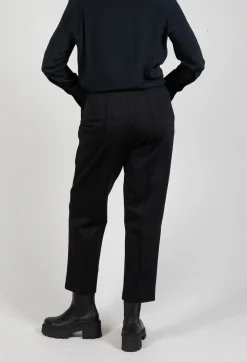 Mei Meij Trousers^Tapered Jersey Trousers in Nero