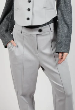 Mei Meij Trousers^Tapered Jersey Trousers in Perla