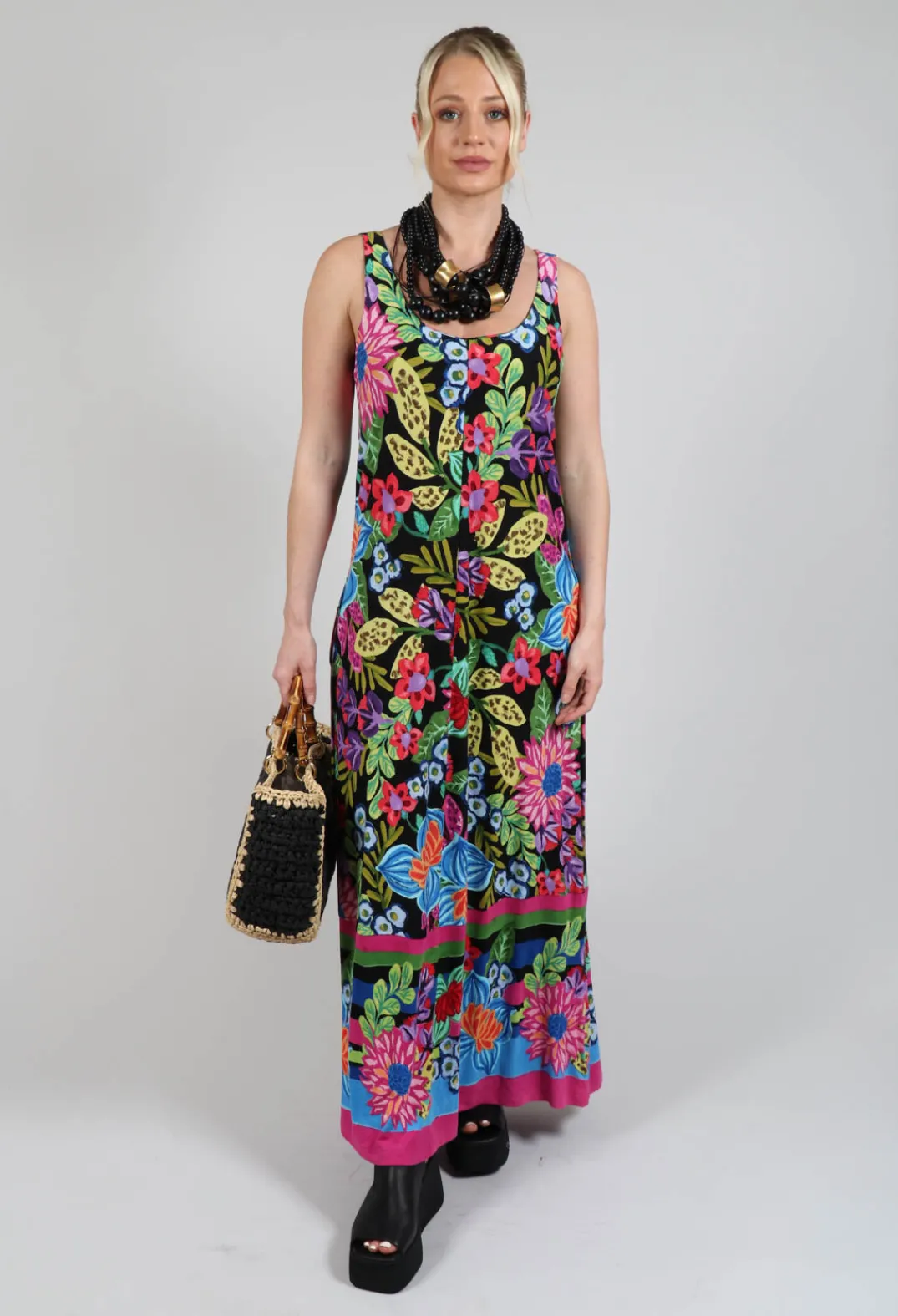 Rene Derhy Dresses^Tayana Dress in Black Floral Print