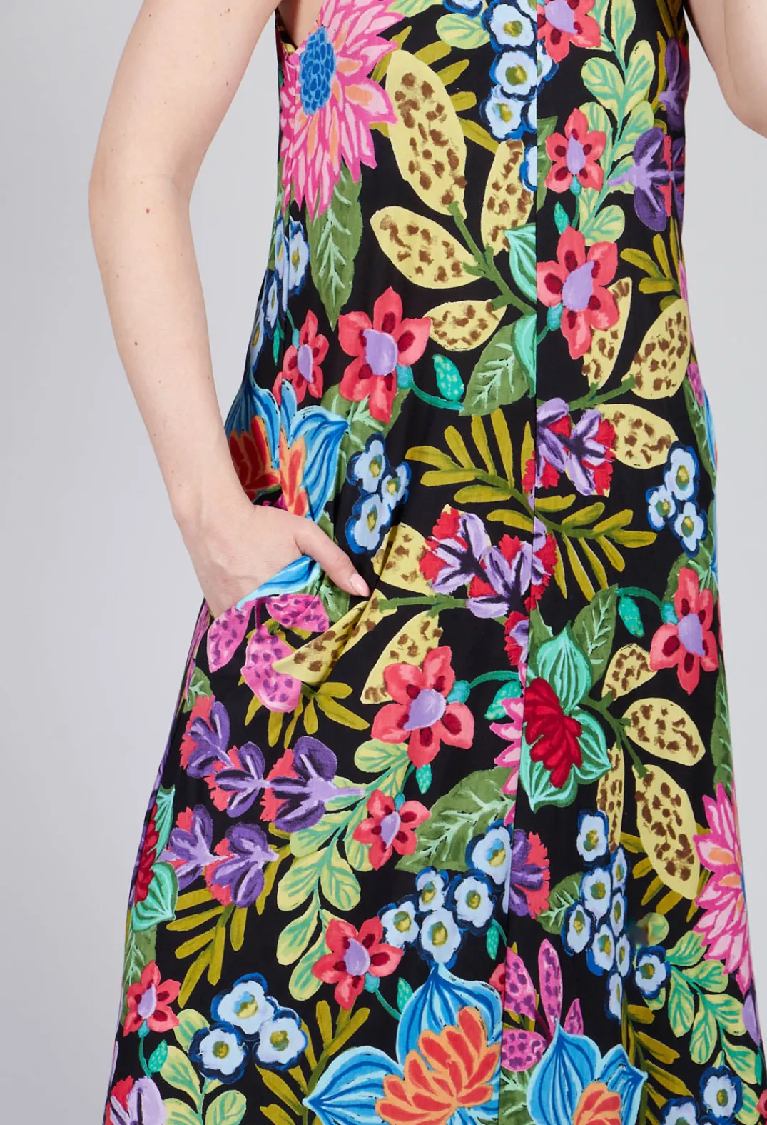 Rene Derhy Dresses^Tayana Dress in Black Floral Print