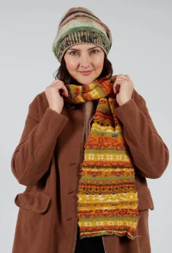 Butapana Scarves^Textile Wool Scarf in Apricot