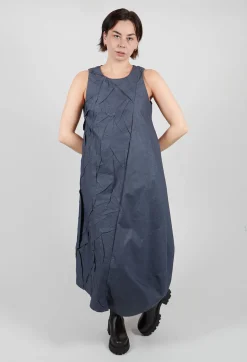 Stefano Mortari Dresses^Textured Asymmetric Hem Dress in Blue
