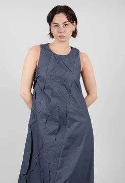 Stefano Mortari Dresses^Textured Asymmetric Hem Dress in Blue