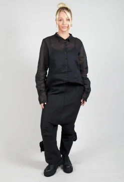 Rundholz Dip Trousers^Textured Baggy Trousers in Black Mel