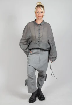 Rundholz Dip Trousers^Textured Baggy Trousers in Pencil Mel