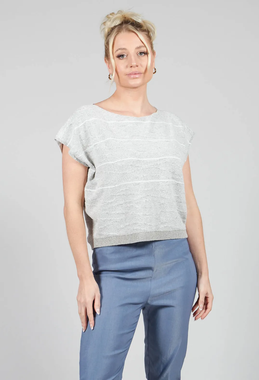 Sarah Pacini Jumpers^Textured Boxy Jumper in Mastic