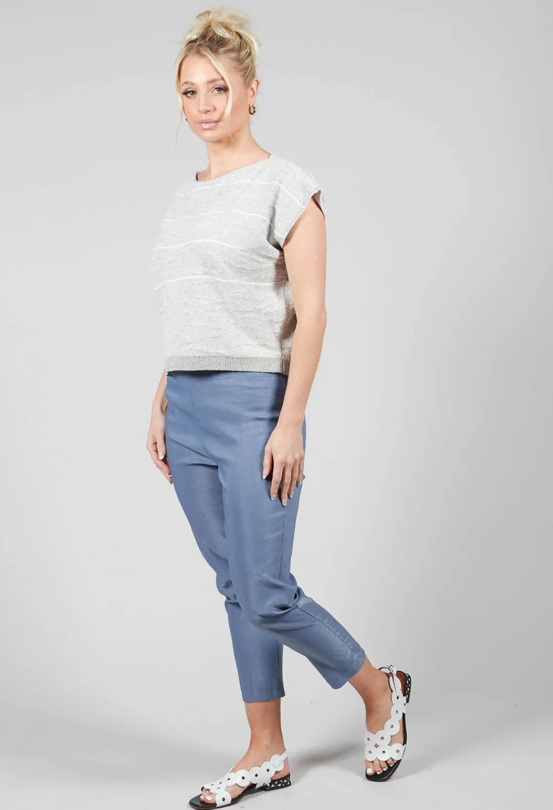 Sarah Pacini Jumpers^Textured Boxy Jumper in Mastic