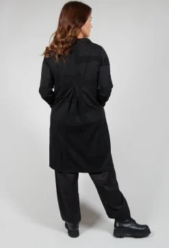 Elli Jackets^Textured Button Up Coat in Black