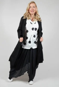 Elli Jackets^Textured Button Up Coat in Black