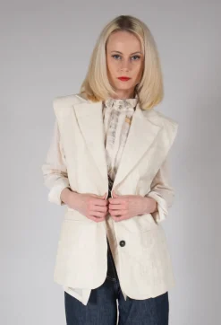 Nostra Santissima Jackets^Textured Button Up Waistcoat in Natural
