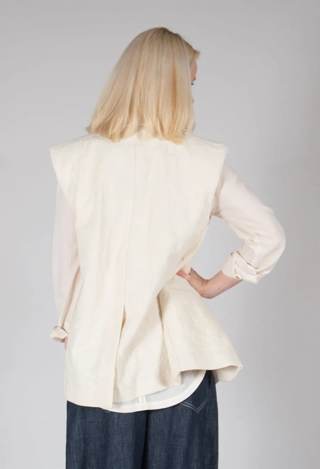 Nostra Santissima Jackets^Textured Button Up Waistcoat in Natural